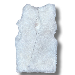 White Faux Fur Vest